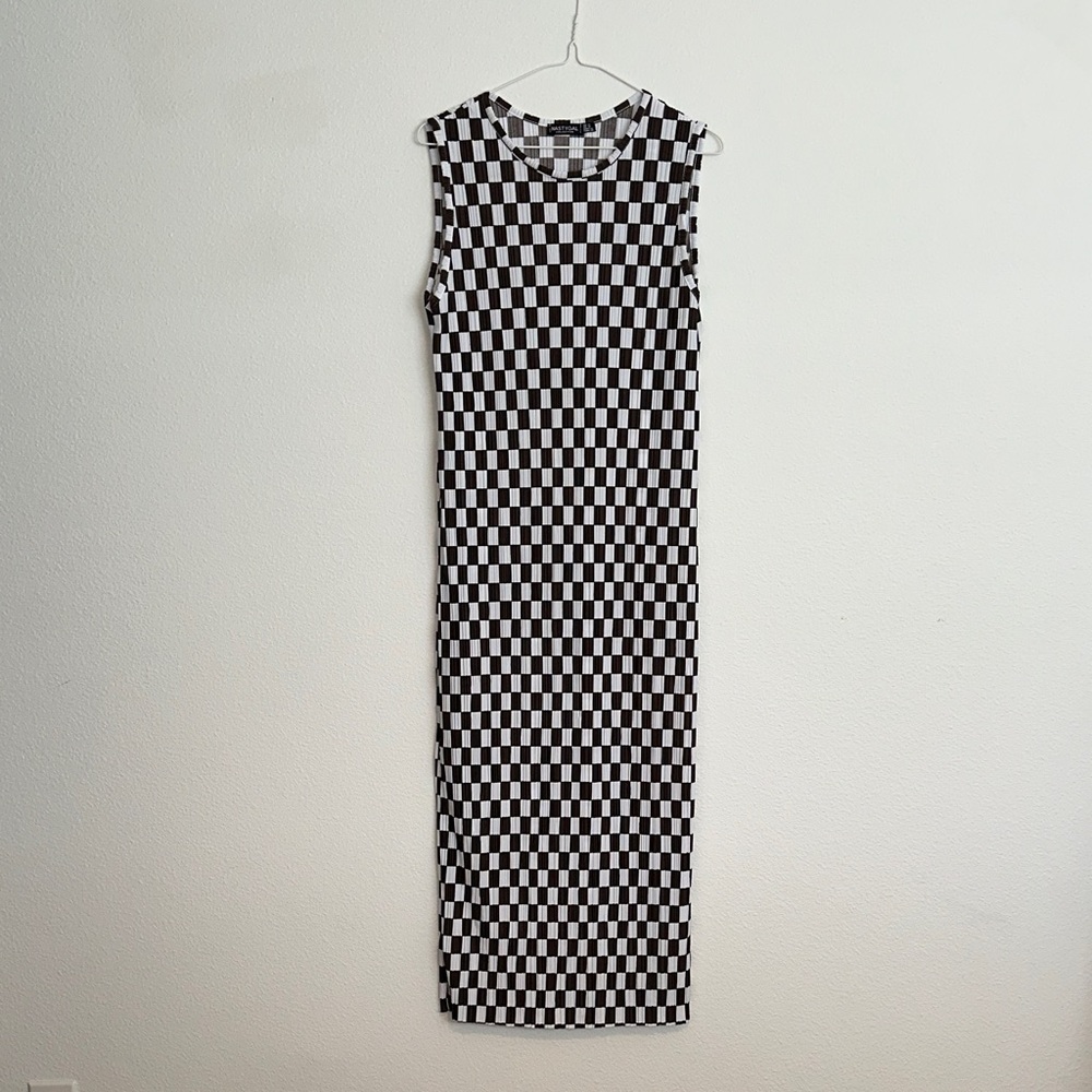Nasty Gal Checkered Midi Dress